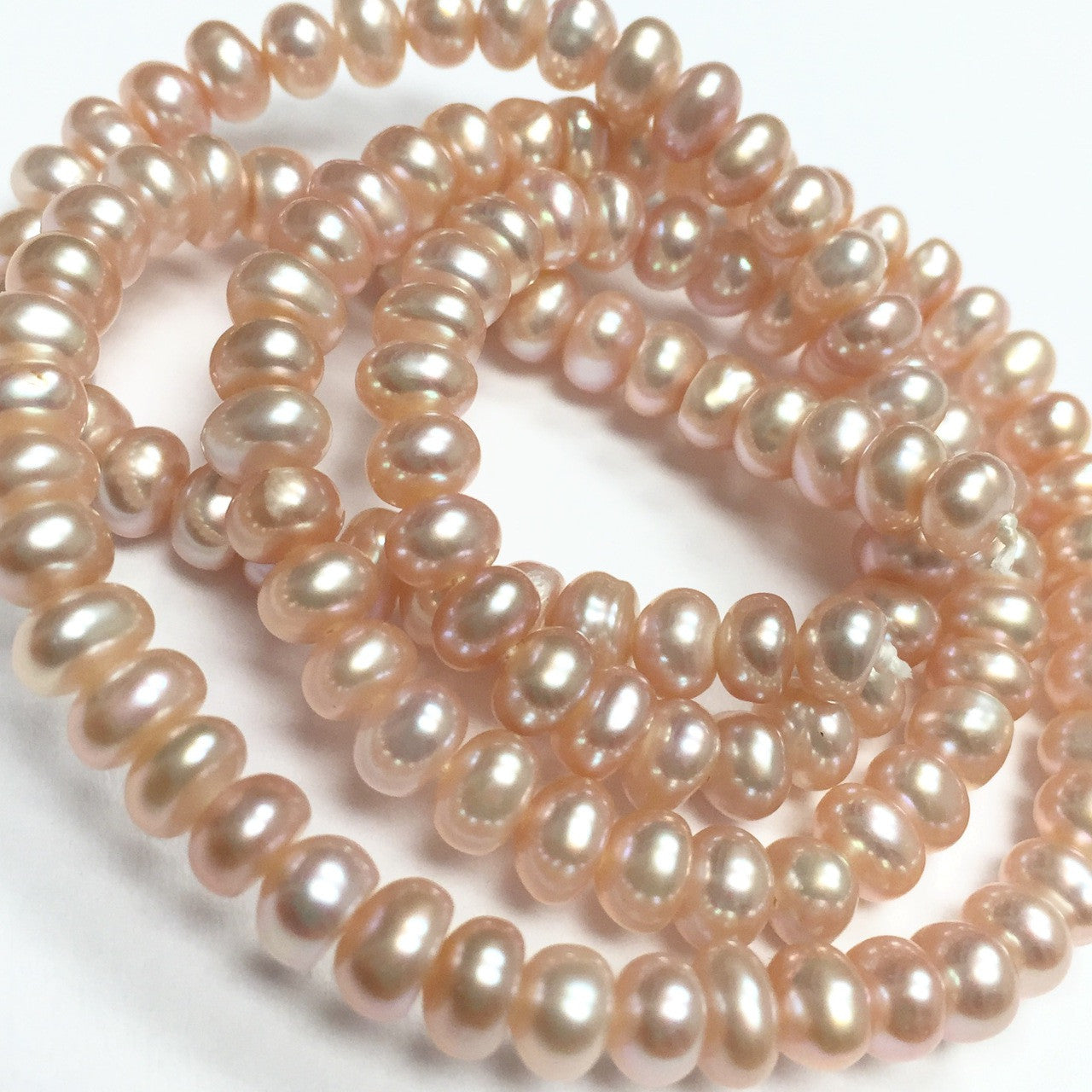 Naturally Pinky Peach Center Drilled Freshwater Pearls
