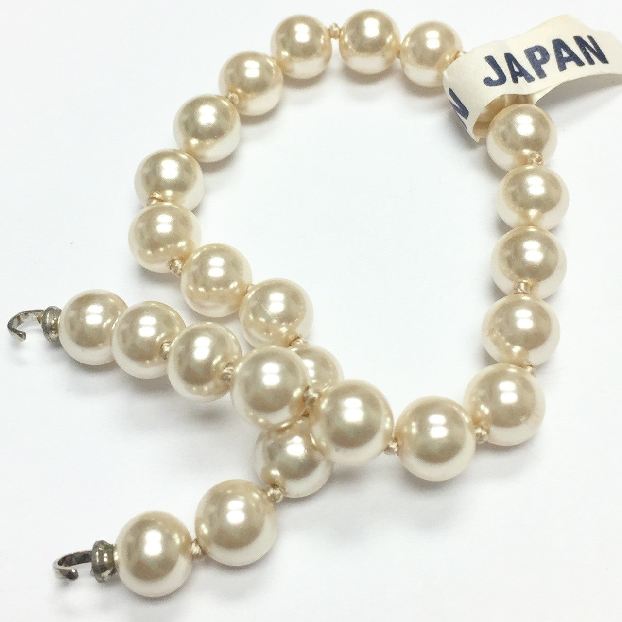 Vintage Knotted Glass Pearl Bracelet Length