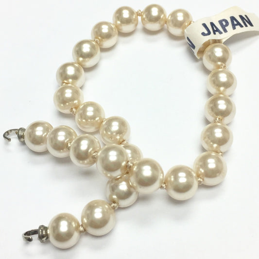 Vintage Knotted Glass Pearl Bracelet Length