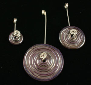The "Spinning Spiral" Pendant - Small Purple Iris