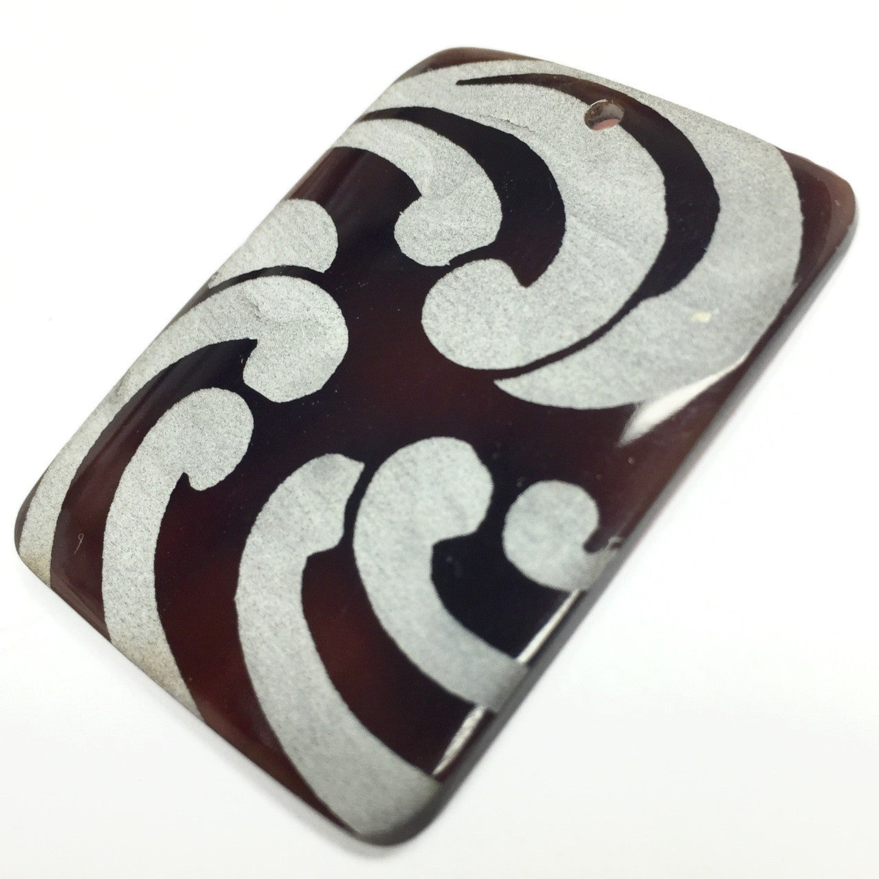 Genuine Lilypilly Waves Pendant-White on Black Lip-CLOSEOUT BLOWOUT!