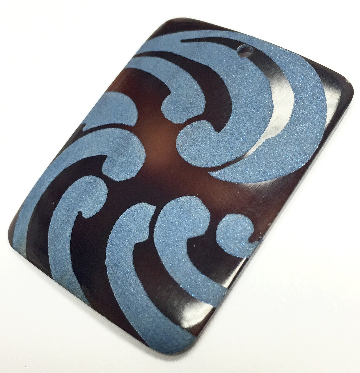 Genuine Lilypilly Waves Pendant-Blue on Black Lip-CLOSEOUT BLOWOUT! Shell-