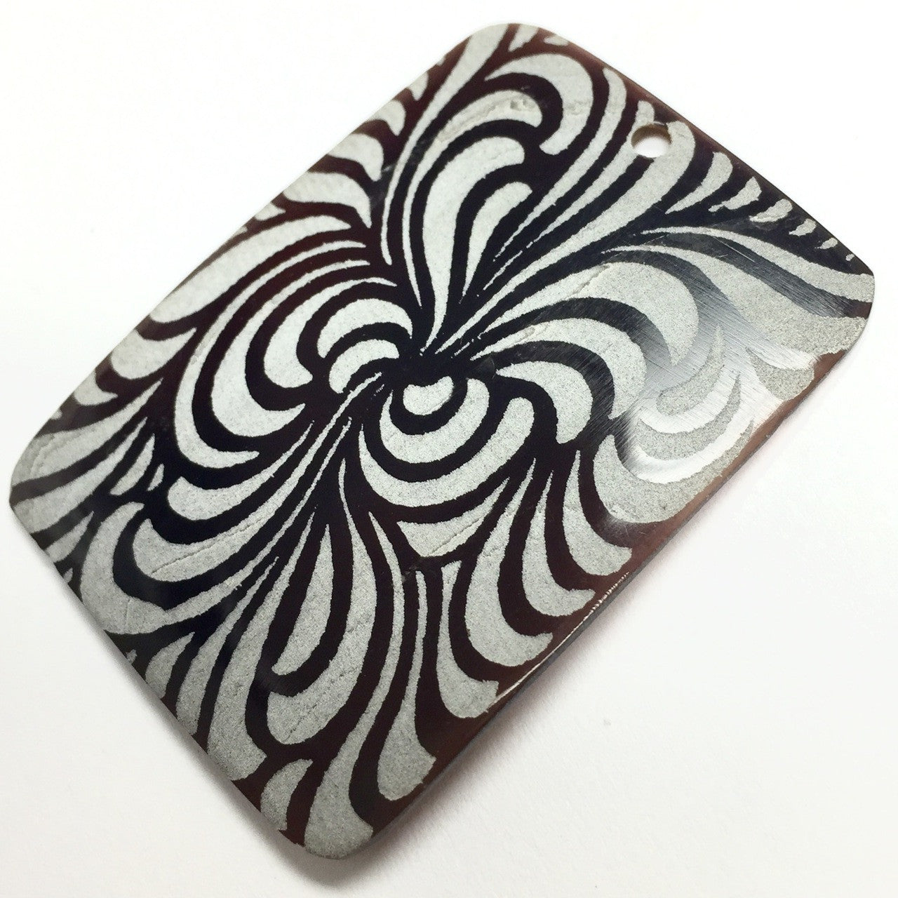 Genuine Lilypilly Groovy Patterned Pendant-White on Black Lip Shell-CLOSEOUT BLOWOUT!