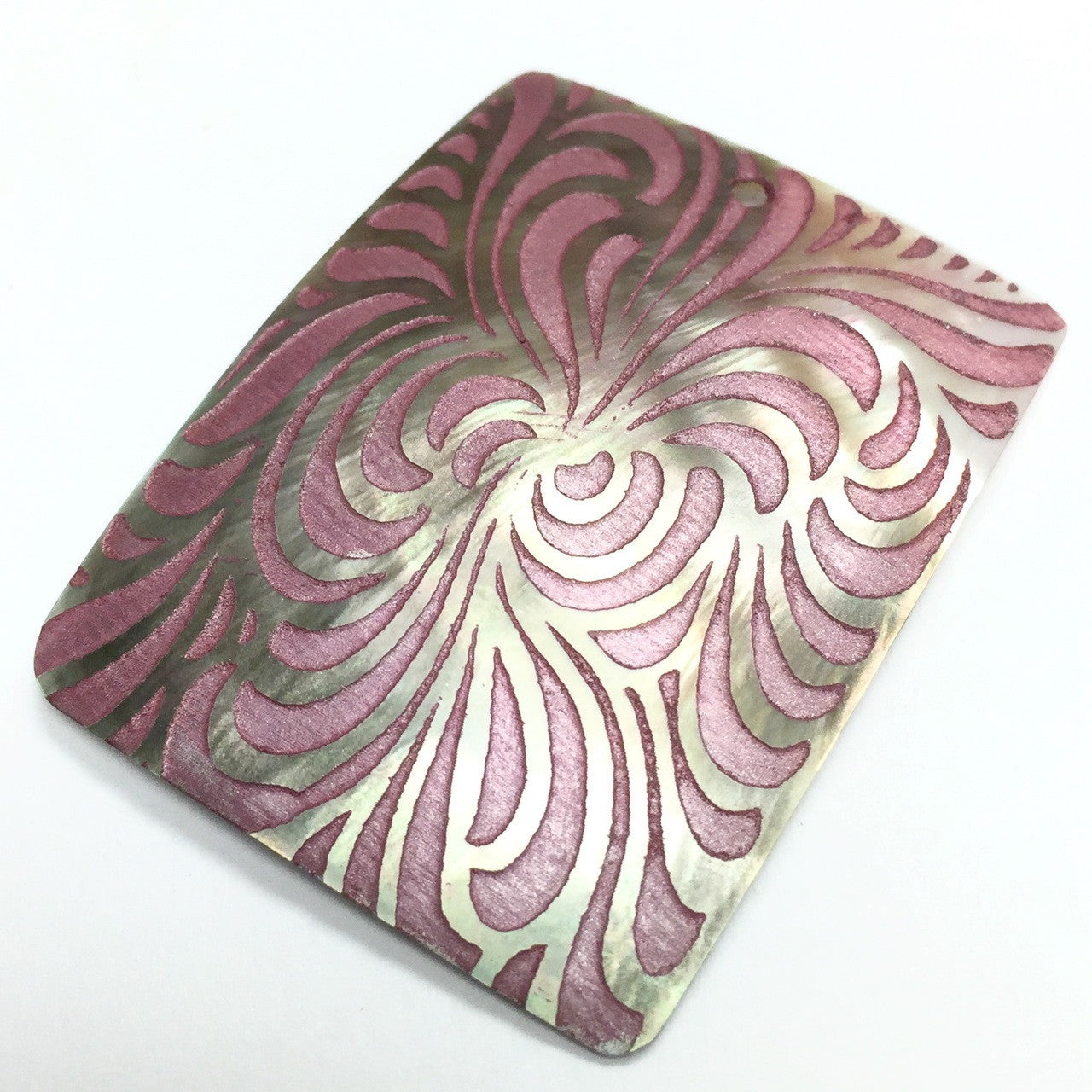 Genuine Lilypilly Groovy Patterned Pendant-Pink on Mother of Pearl-CLOSEOUT BLOWOUT!