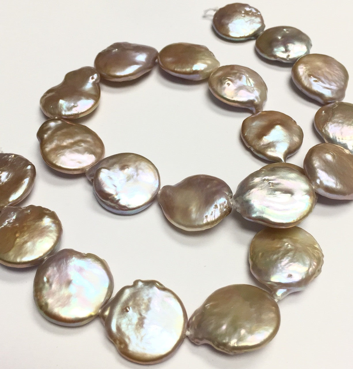 Big Peach Coin Pearl Beads 16.5-16mm