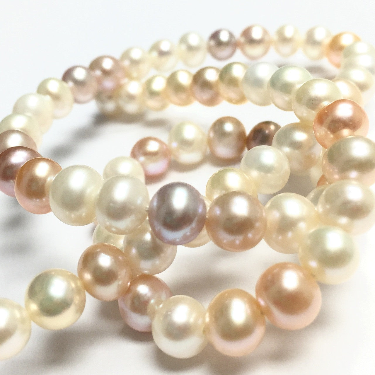 Freshwater Natural Peachy Pink and White Potato Pearl Mix