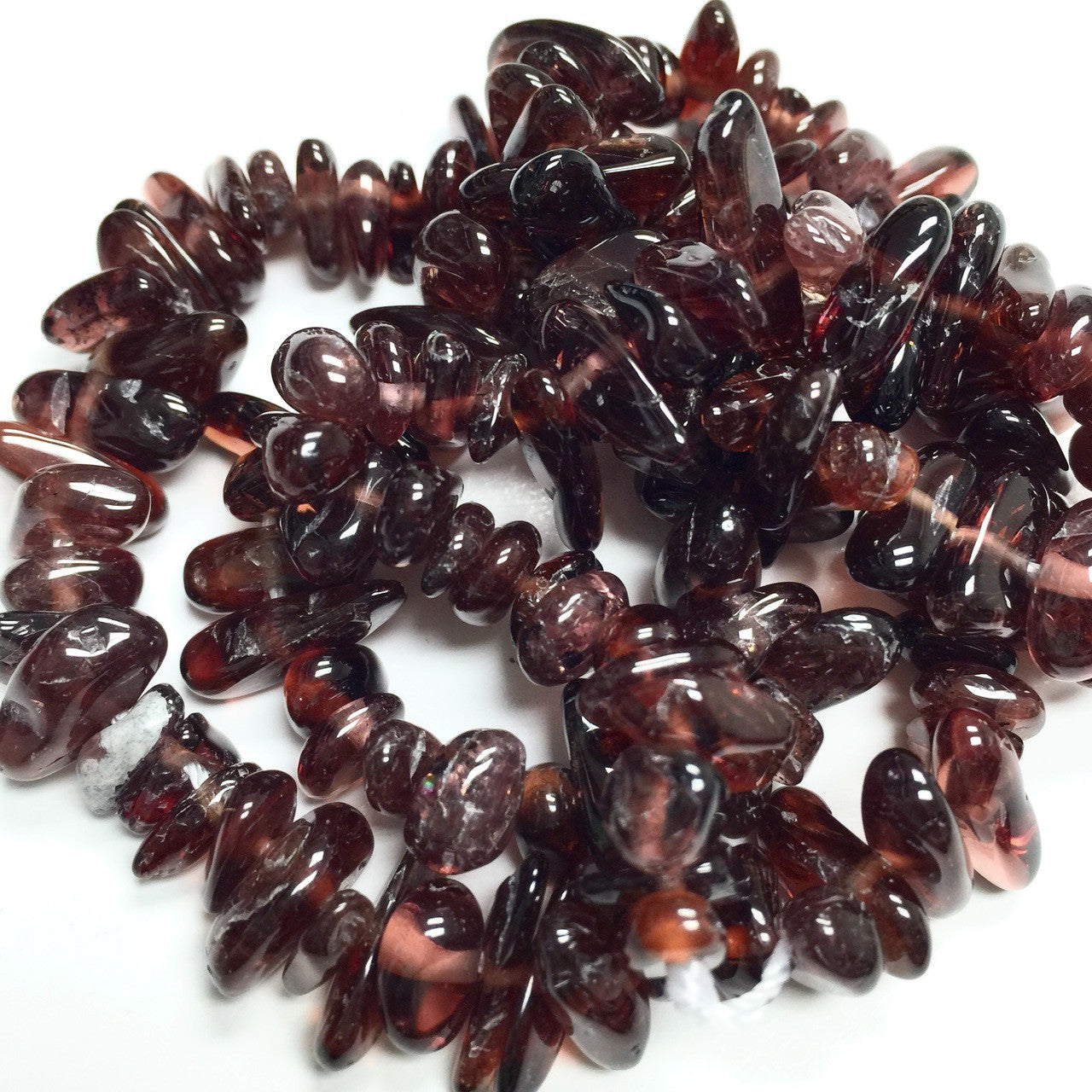 Garnet Stacked Flat Nugget Beads 8-10mm CLOSEOUT SALE