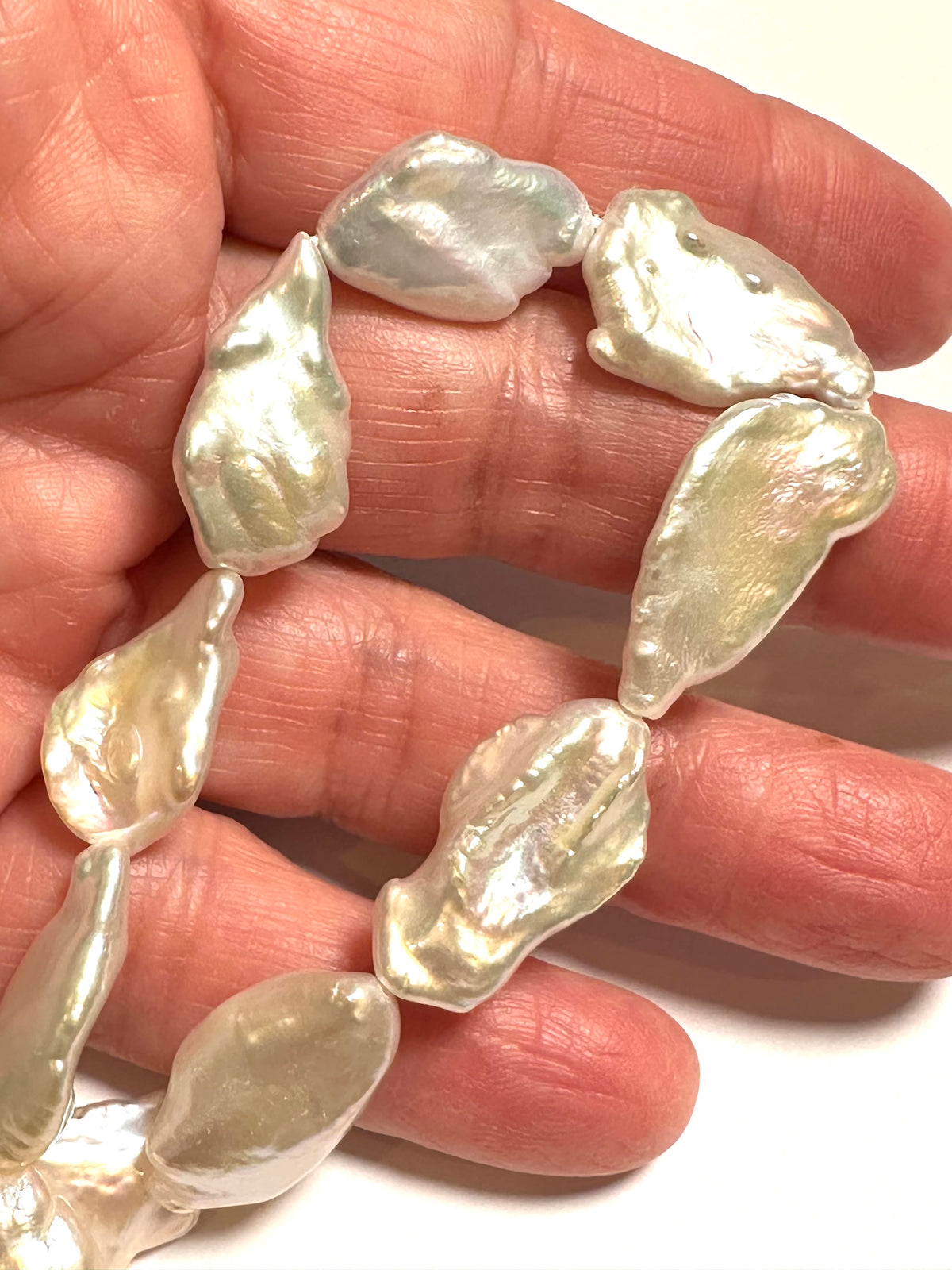 Large Keshi-Style Freshwater Pearl Strand, 15.5 Inches #PB7886