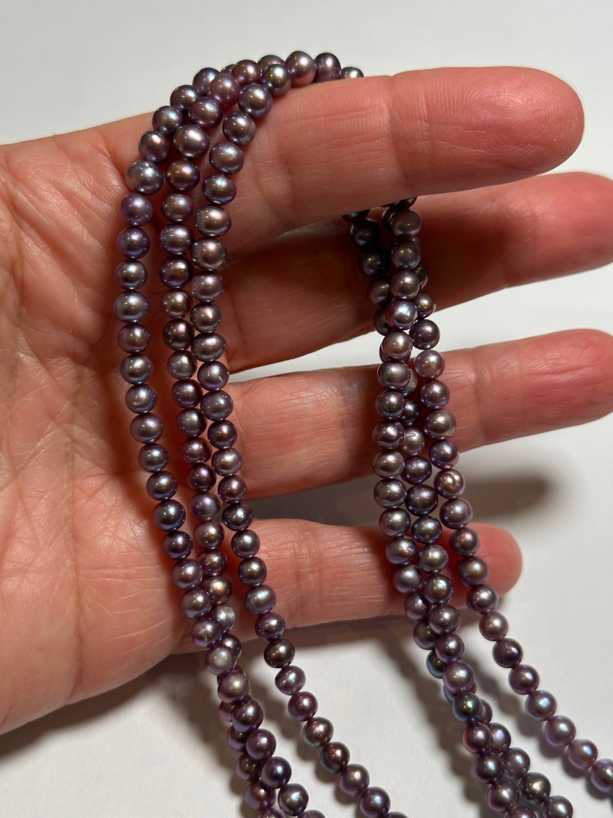 Lustrous Lilac Purple Freshwater Pearl Bead Strand 4.5–5 mm #PB7887