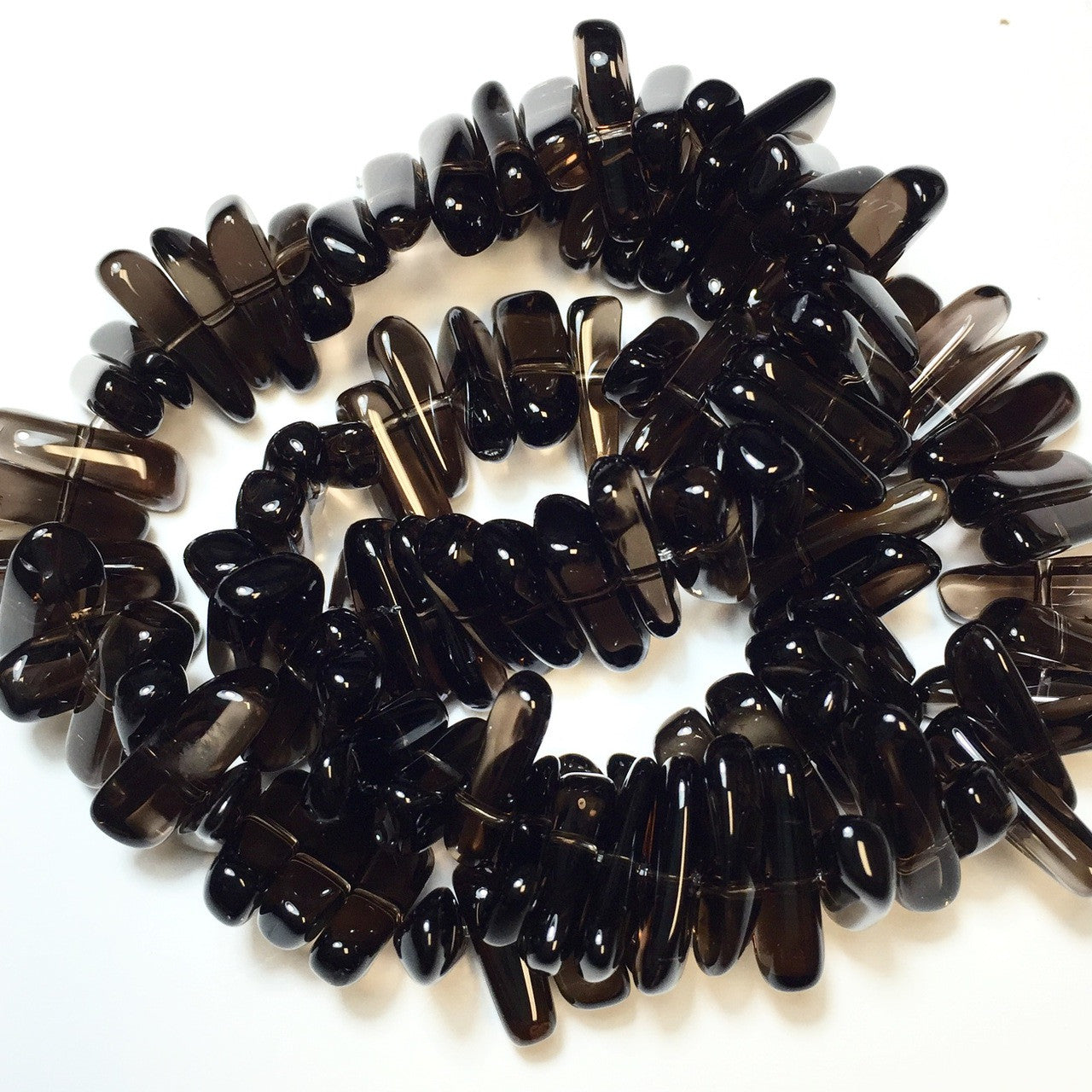Smokey Quartz Elongated and Side Drilled Nuggets 15 x 5mm