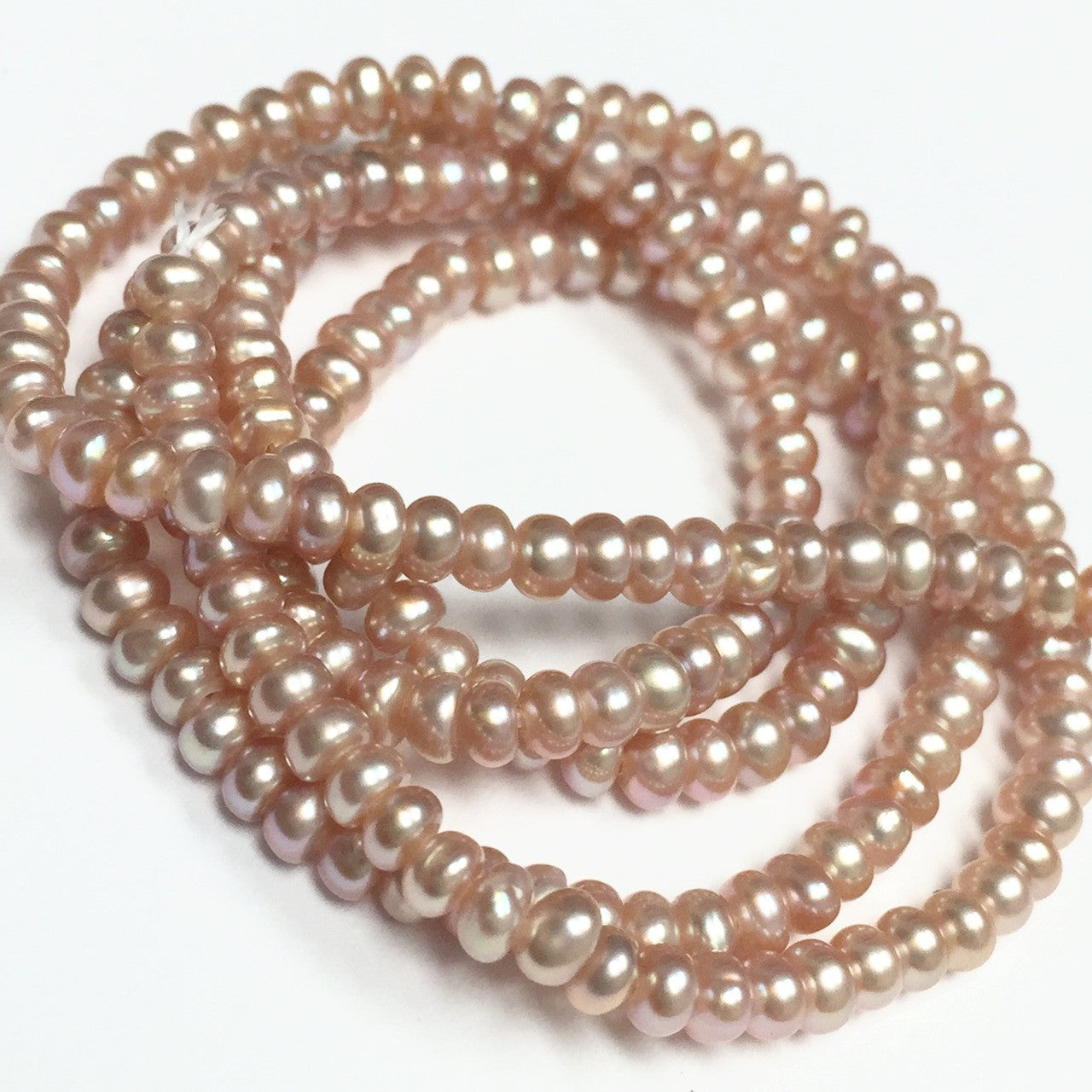 Tiny Pink Button Freshwater Pearl Beads