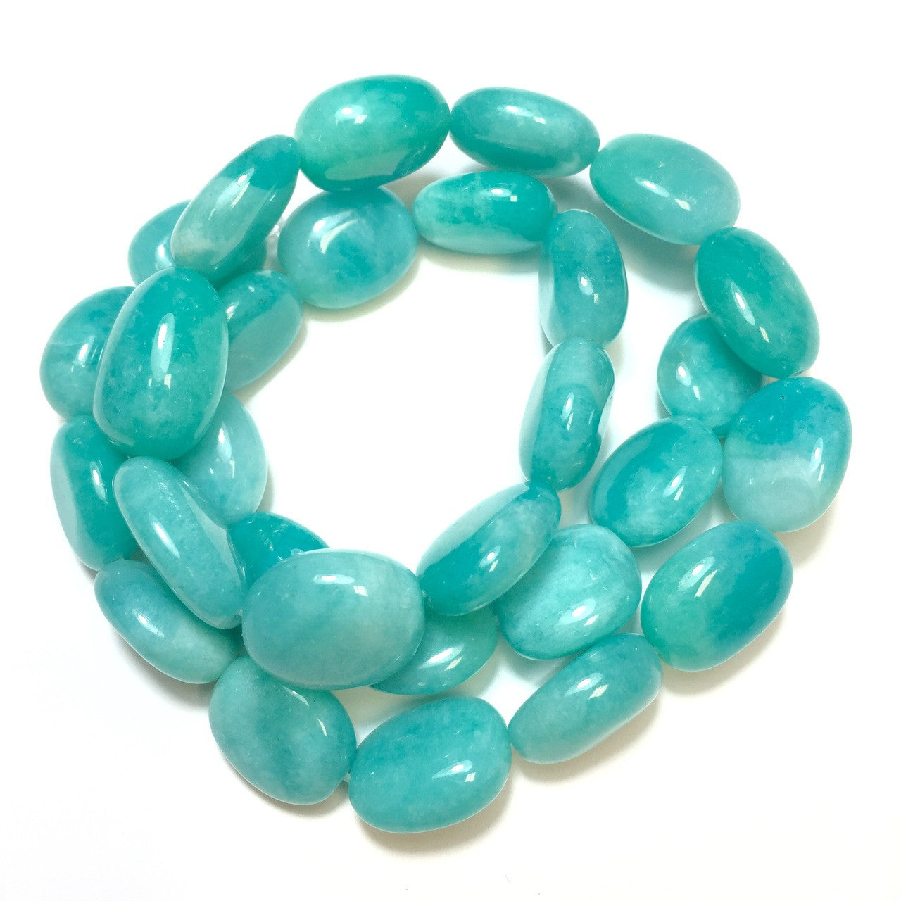 Amazonite Tumbled Nugget Beads 12 x 12 x 6mm