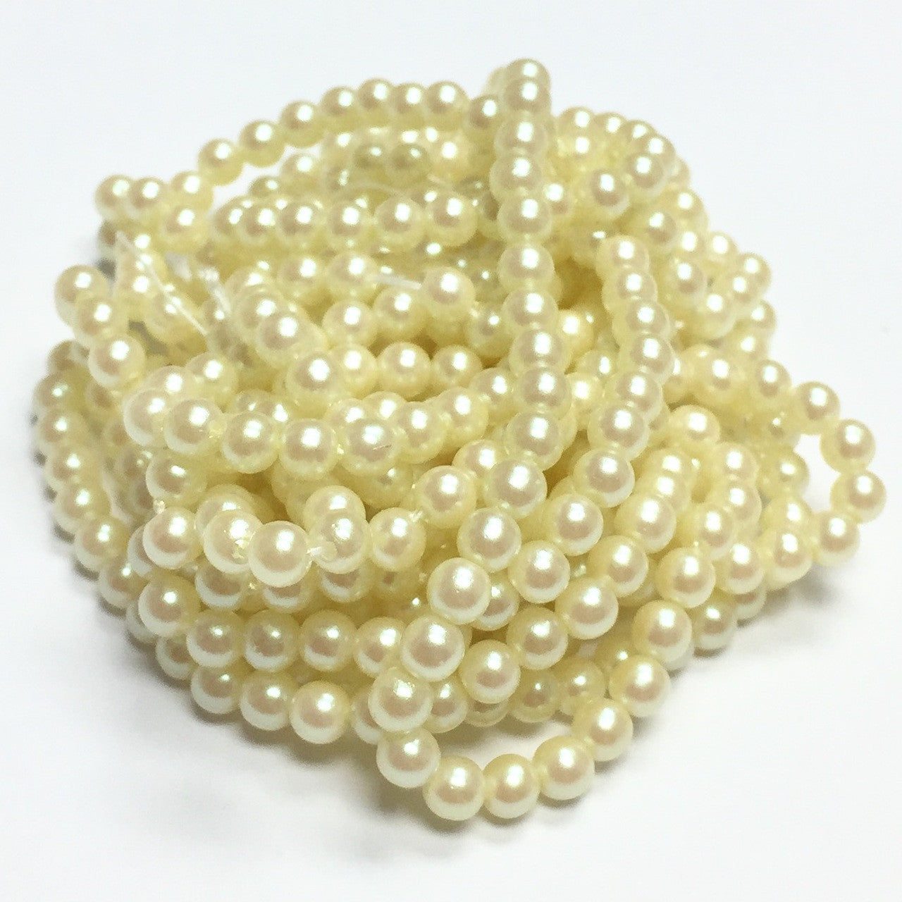 Vintage Buttercup Yellow Faux Pearls 4mm