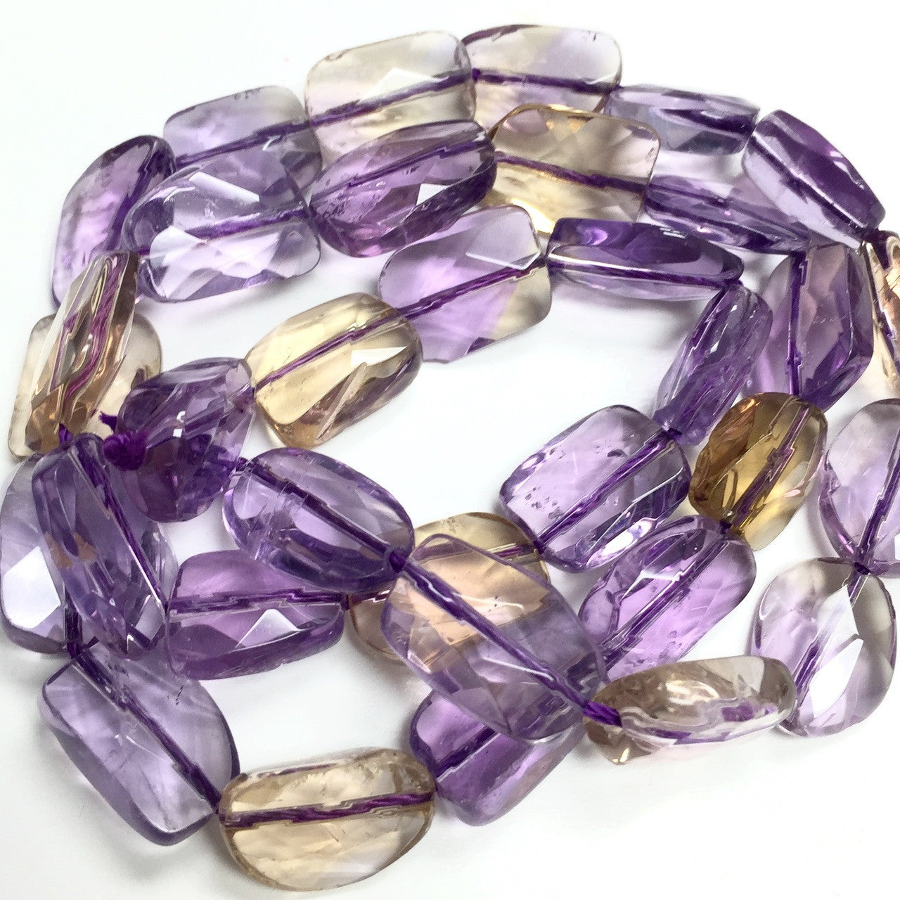 Ametrine Free Form Faceted Flat Beads