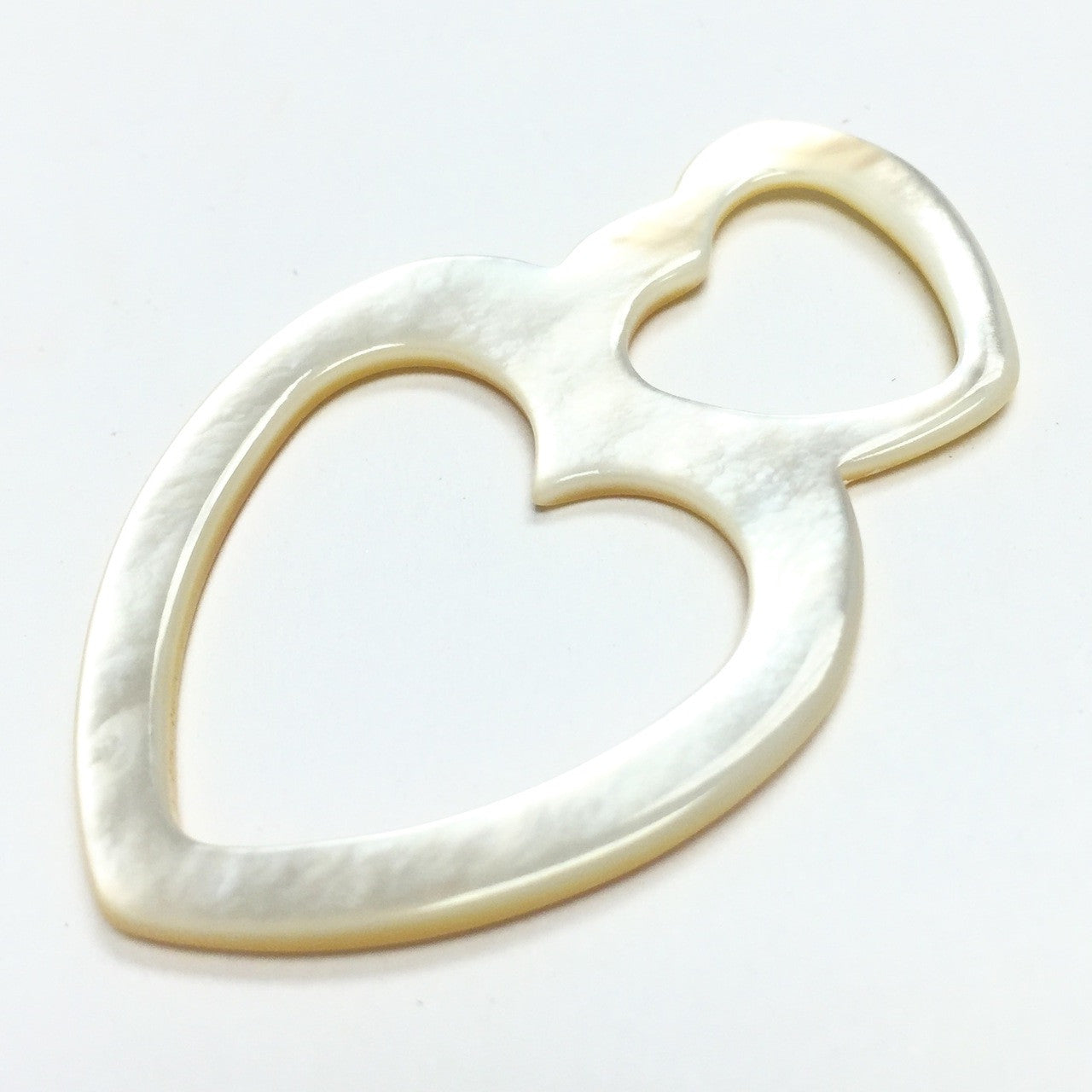 Mother of Pearl Double Heart Carving Pendant