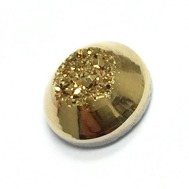 Drusy Cabochon  14K Gold Finish 10mm