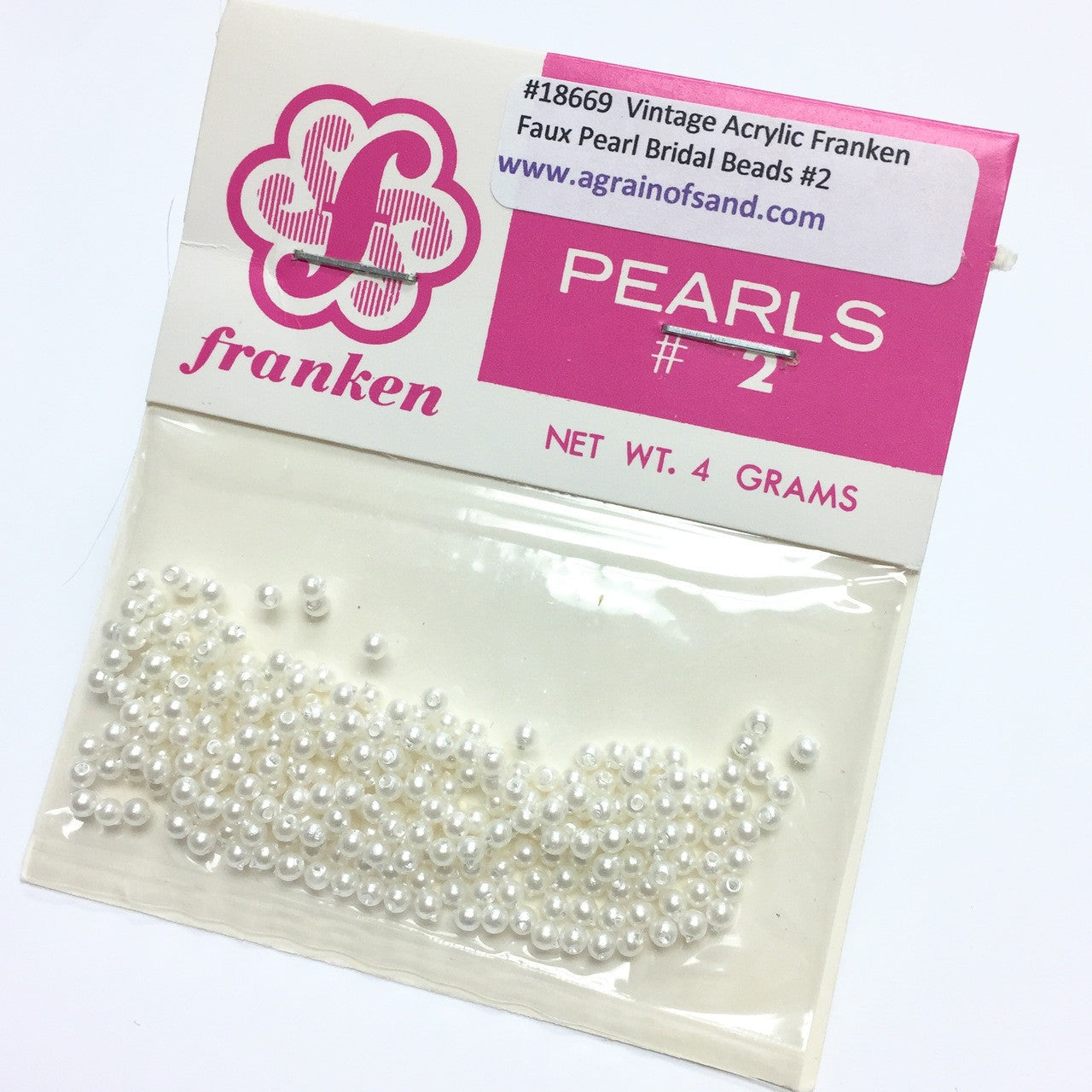 Vintage Acrylic Franken Faux Pearl Bridal Beads - #2, 2.5mm