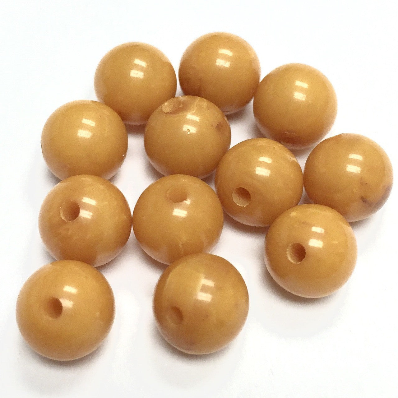 Vintage Bakelite Beads - Golden Sunflower 8mm