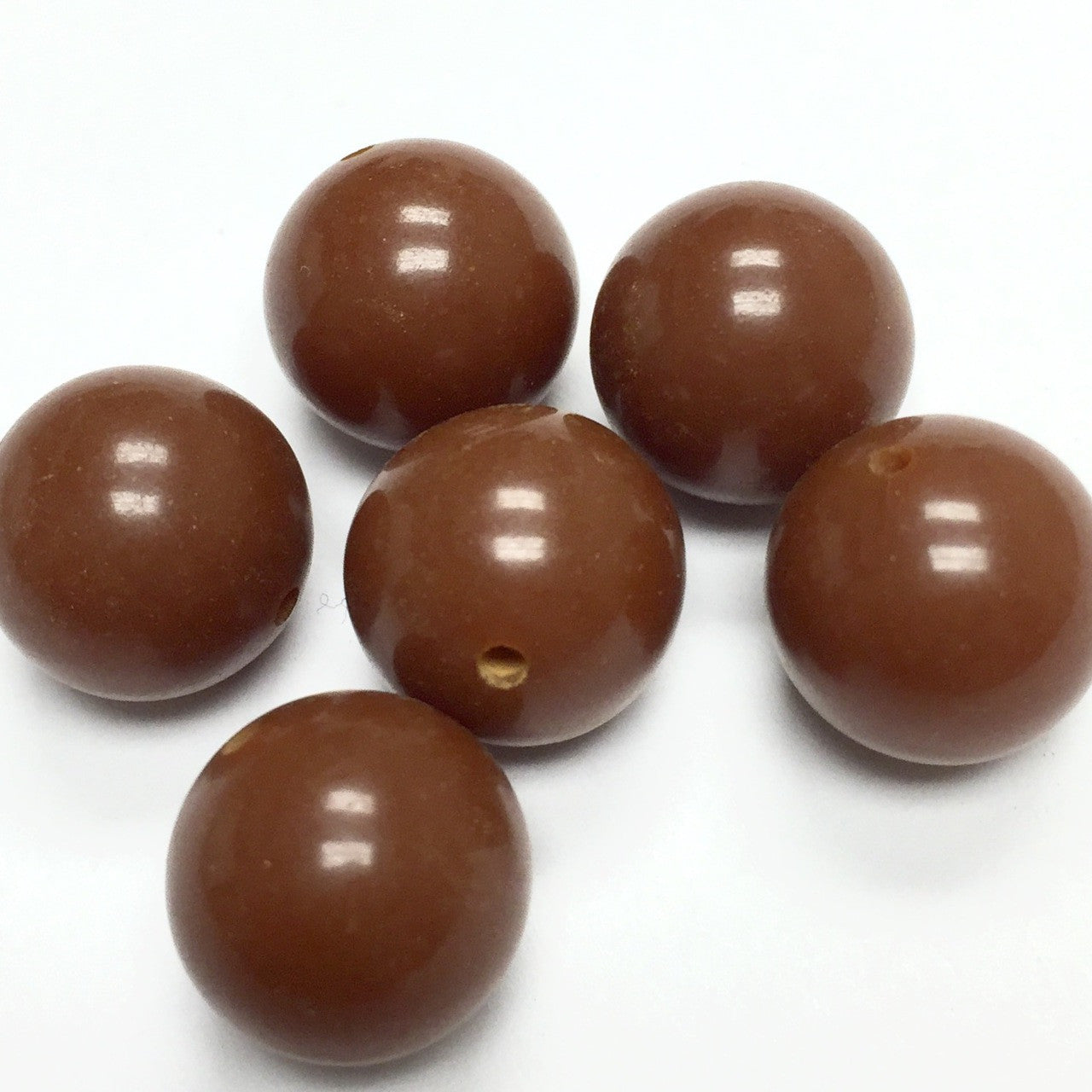 Vintage Bakelite Beads - Milk Chocolate