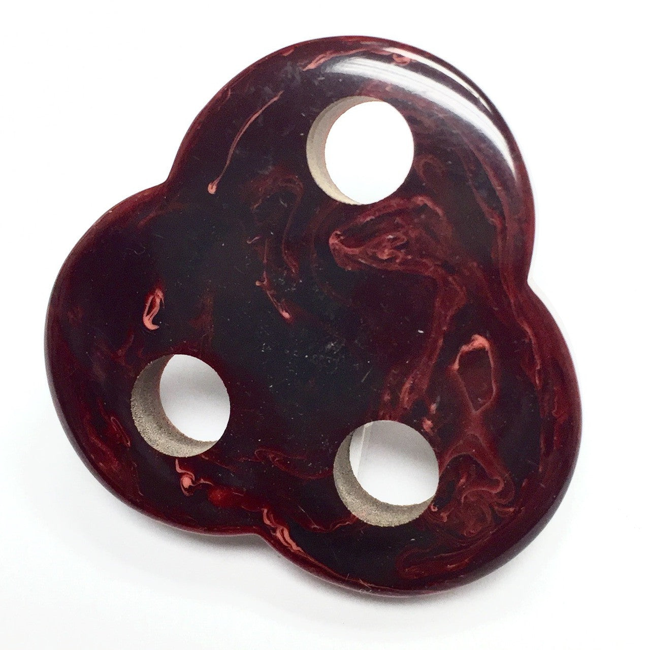 Vintage YSL Bakelite Red Marbled Triple hole Connector Bead