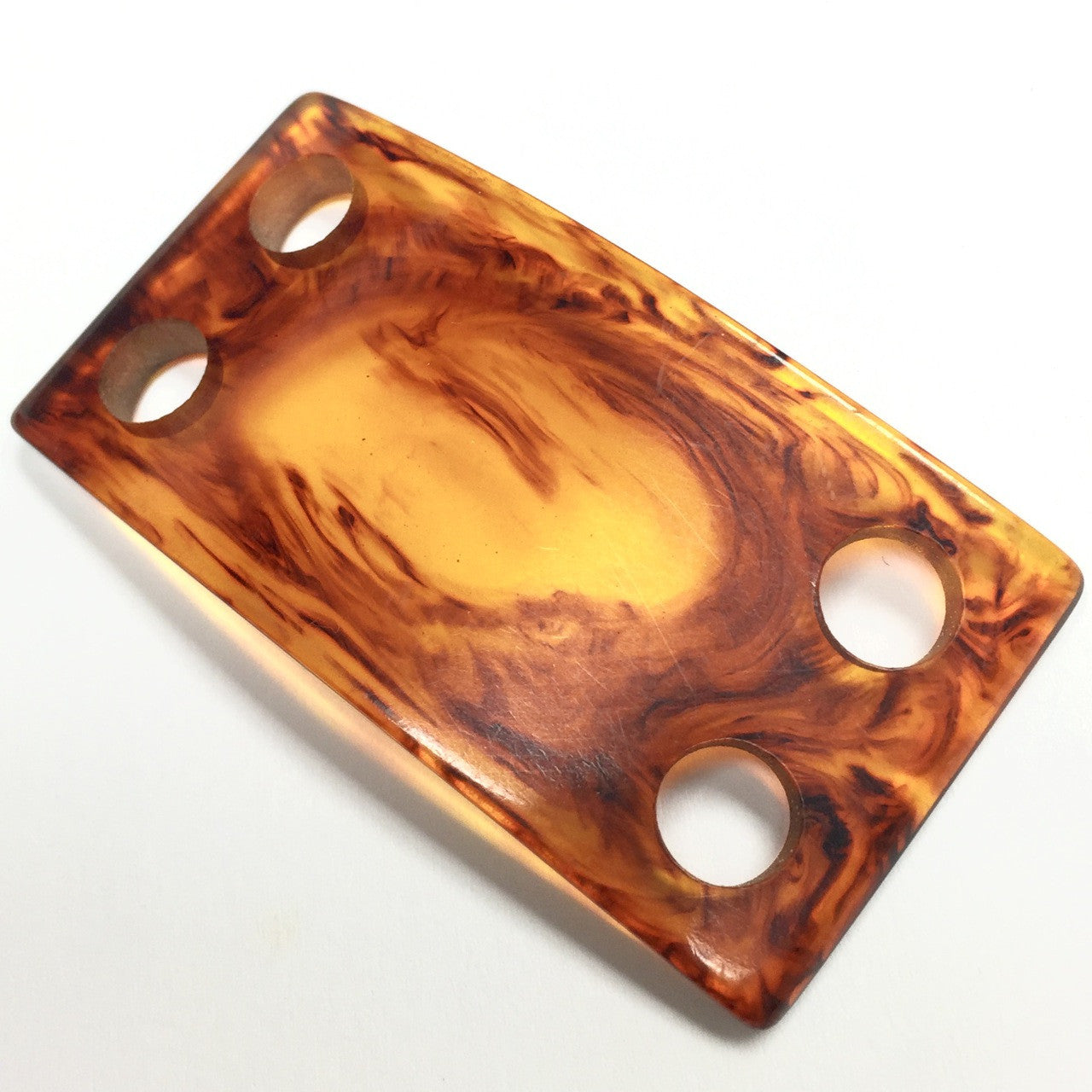 Vintage YSL Tortoise Bakelite Rectangular 2 hole Connector Bead