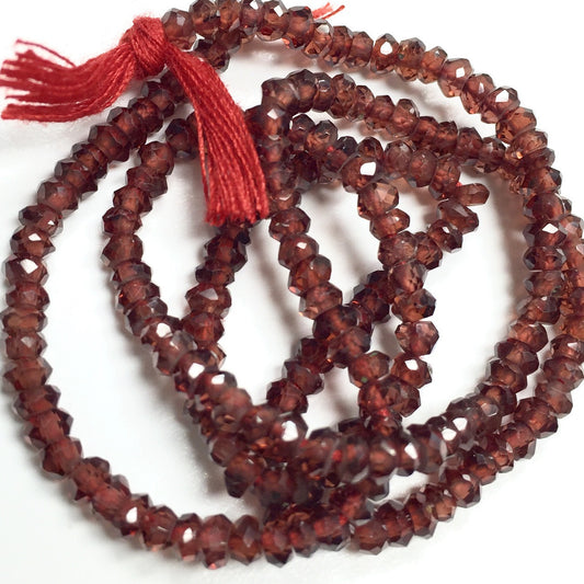 Mozambique Garnet Rondel Beads 3-3.5mm