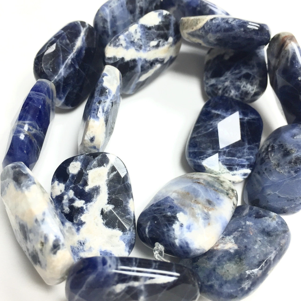 Sodalite Faceted Rectangular Pillow Beads