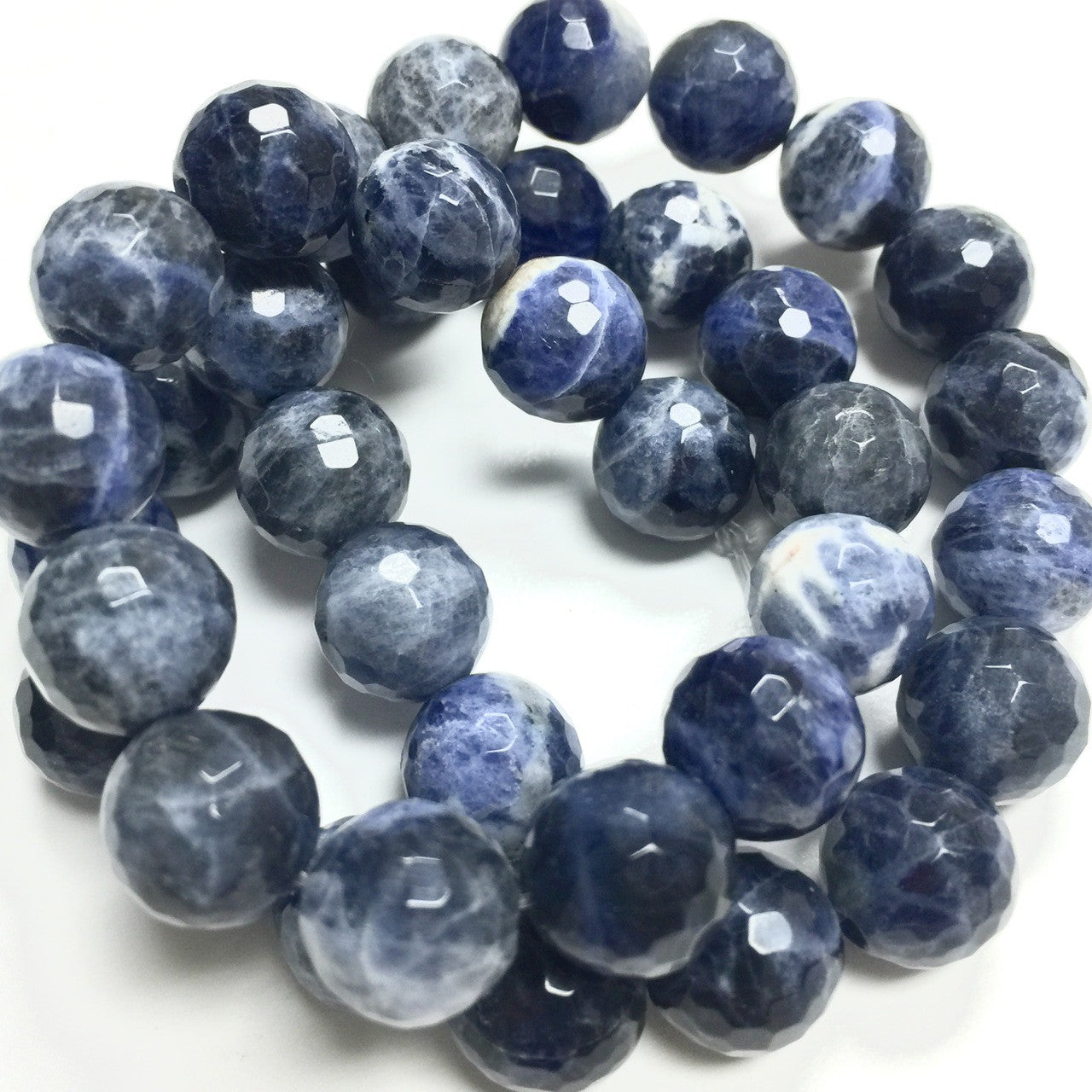 Faceted Round Sodalite 10mm Beads