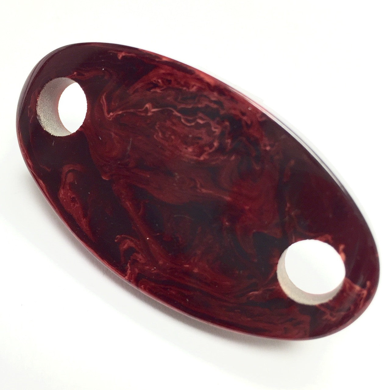 Vintage YSL Bakelite Marbled Rosewood 2 hole Oval Connector Bead