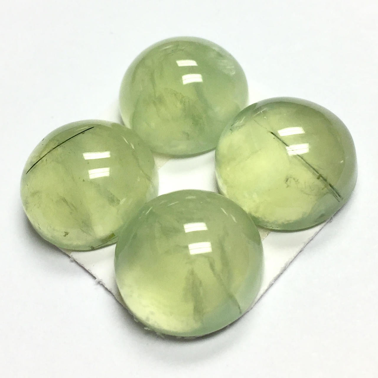 Green Tourmalinated Quartz Cabochon 12mm A+ grade