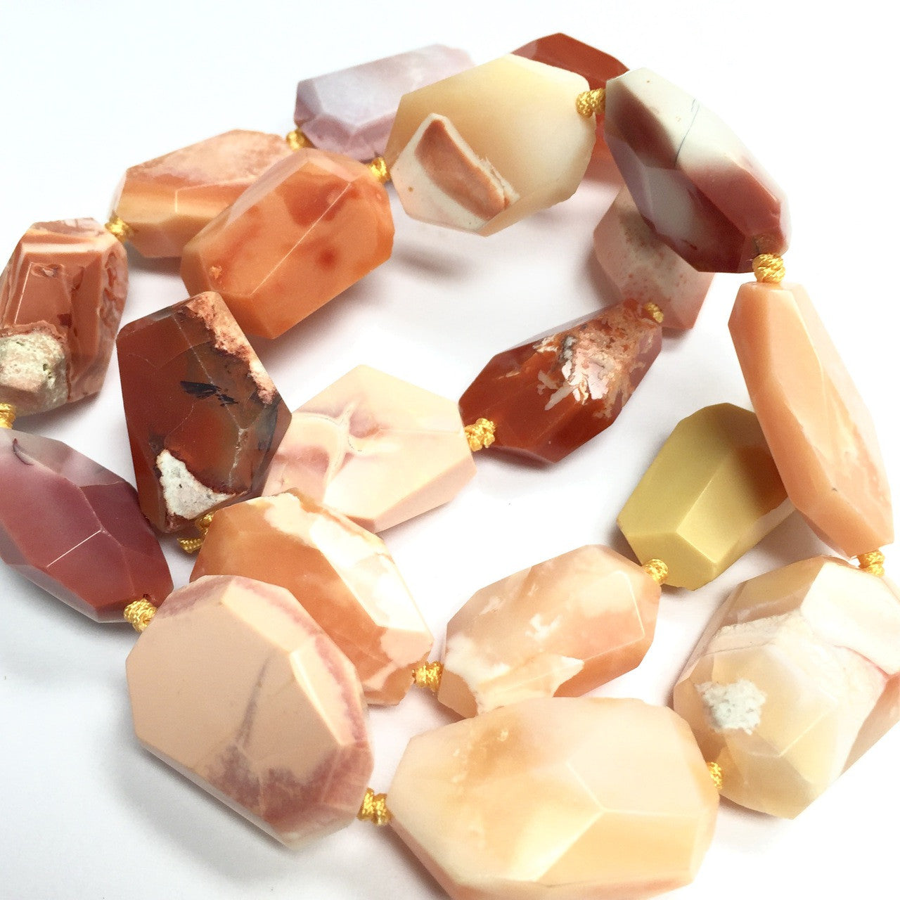 Free Form Faceted Mexican Fire Opal Bead-16mm avg.size