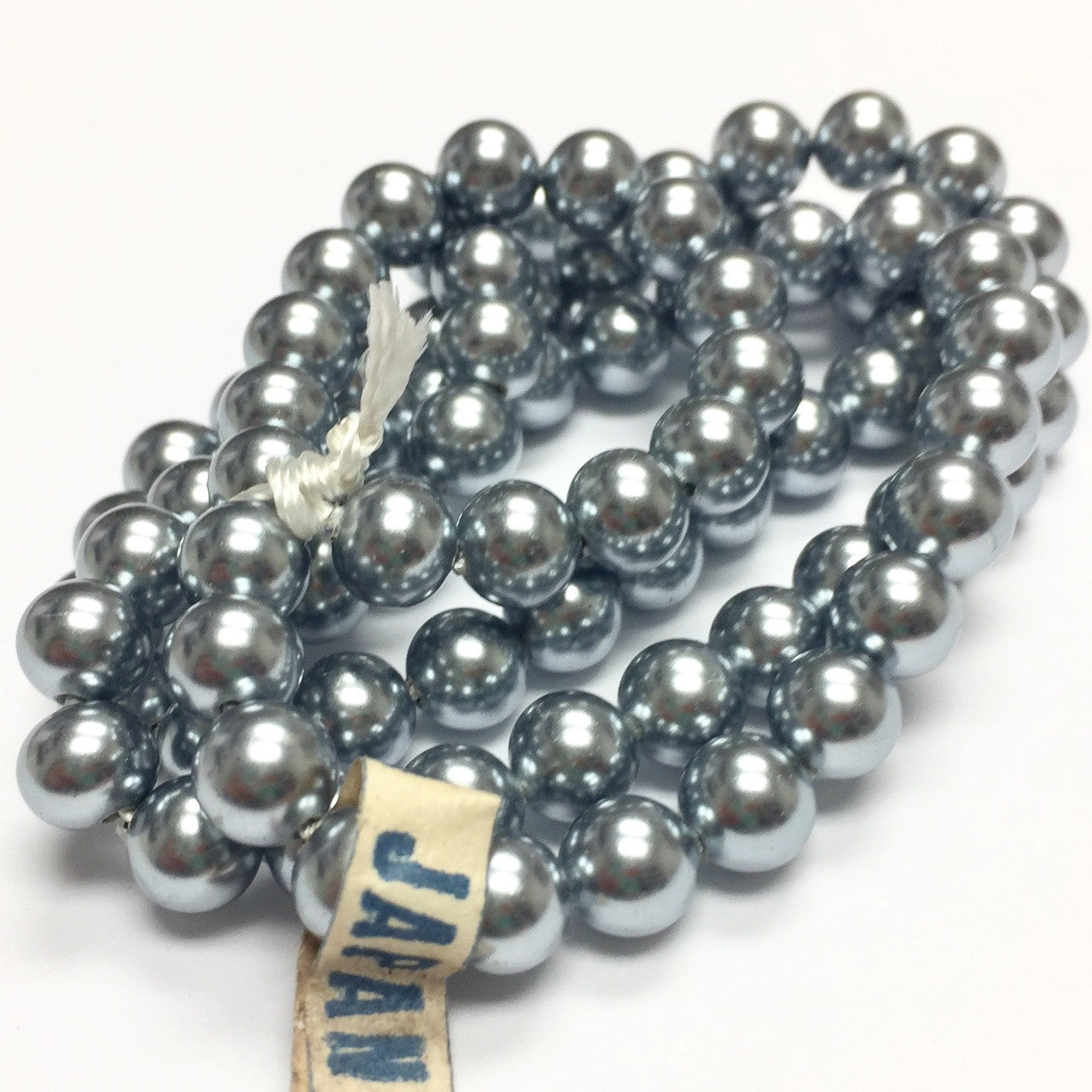 Vintage Steel Grey Glass Faux Pearl Beads 6mm