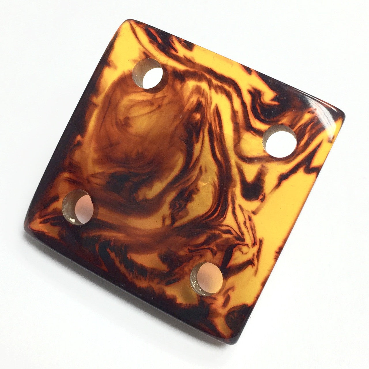 Vintage YSL Tortoise Bakelite Square 4 Hole Connector Link Bead