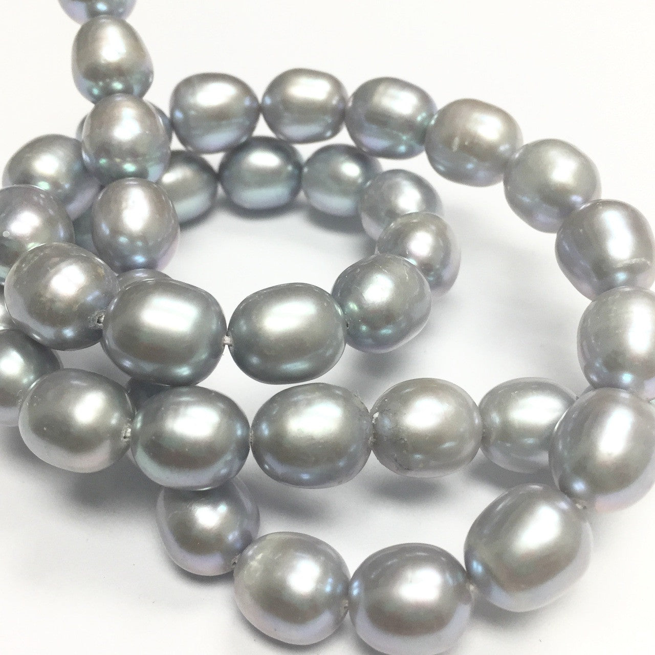 Freshwater Shimmering Silver Rice Pearls- 8-8.5mm