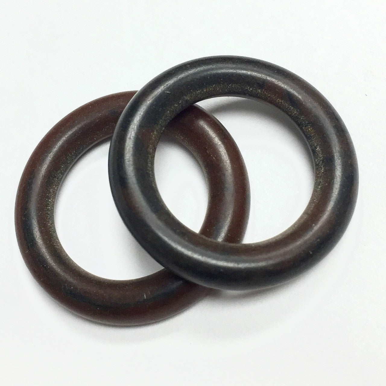 Vintage Bakelite Beads - Mocha Swirl Rings Small