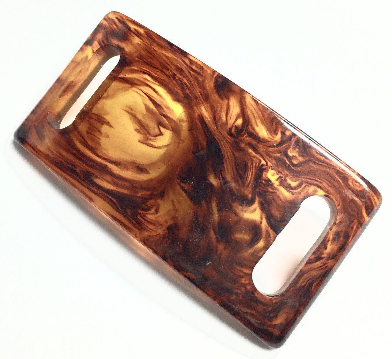 Vintage YSL Tortoise Bakelite Rectangular Long hole Connector Bead