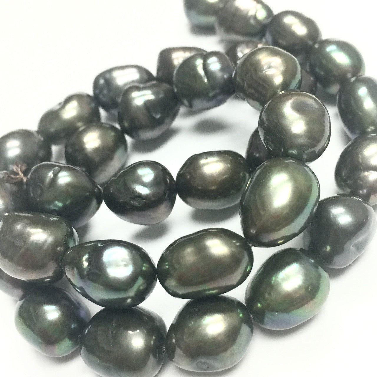 Freshwater Grey Iris Rice Pearls-9-10mm