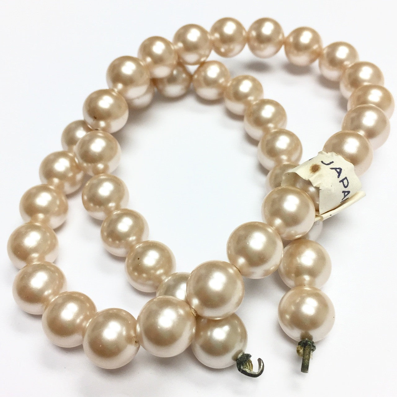 Vintage Faux Glass Champagne Pearls-8mm