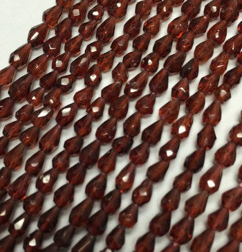 Mozambique Garnet Teardrop Beads Center Drilled