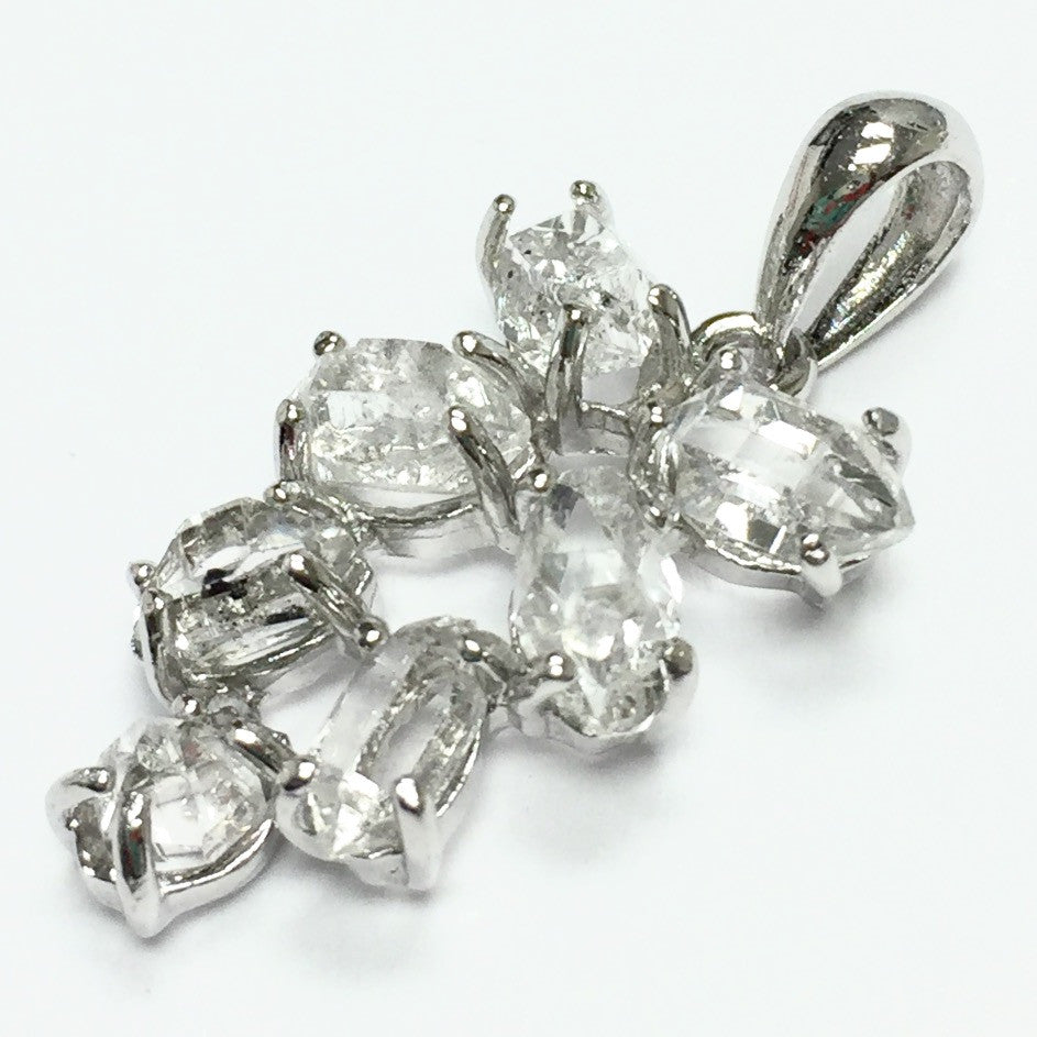 Herkimer Diamond Firecrackers Pendant in Sterling Silver AAA Grade