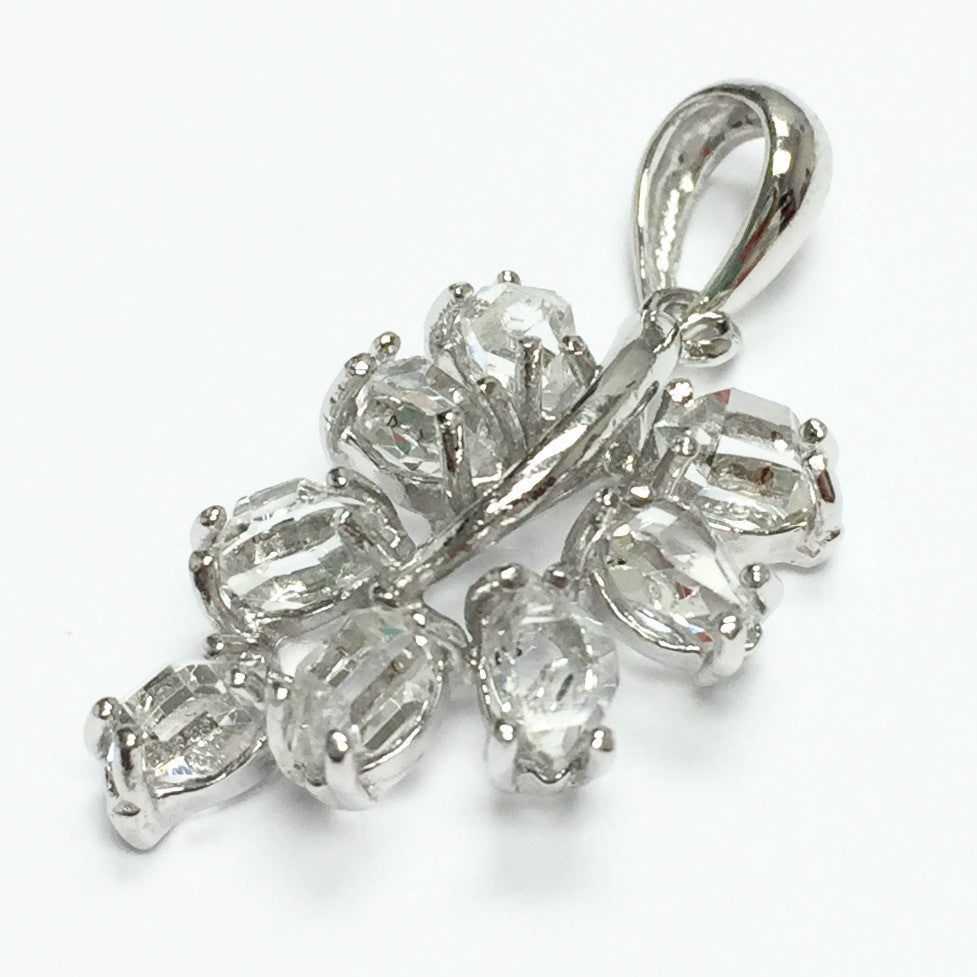 Herkimer Diamond Grape Cluster Pendant in Sterling Silver AAA Grade