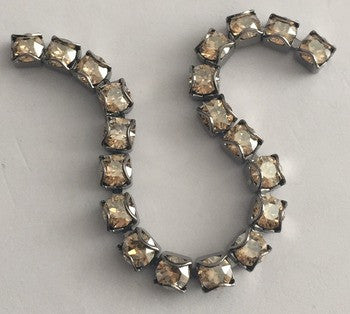 Swarovski Crystal Gunmetal CATCH-FREE Cup Chain - Golden Shadow - 32pp