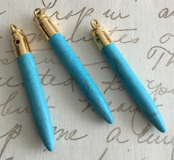 Handcrafted Dangler - Howlite & 18K Gold Plating