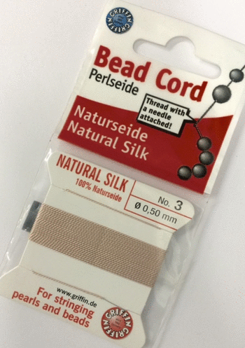 Griffin Natural Silk Bead Cord-Pink #3