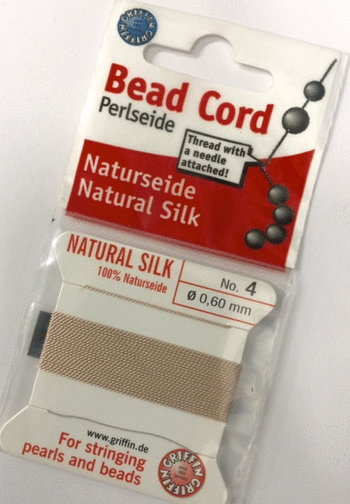 Griffin Natural Silk Bead Cord-Pink #4