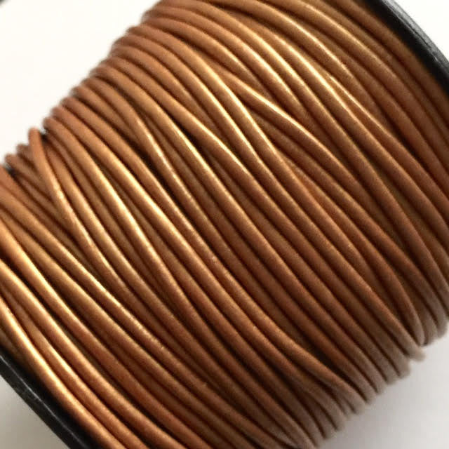 Leather Cord USA 2mm Metallic Bronze Round Leather