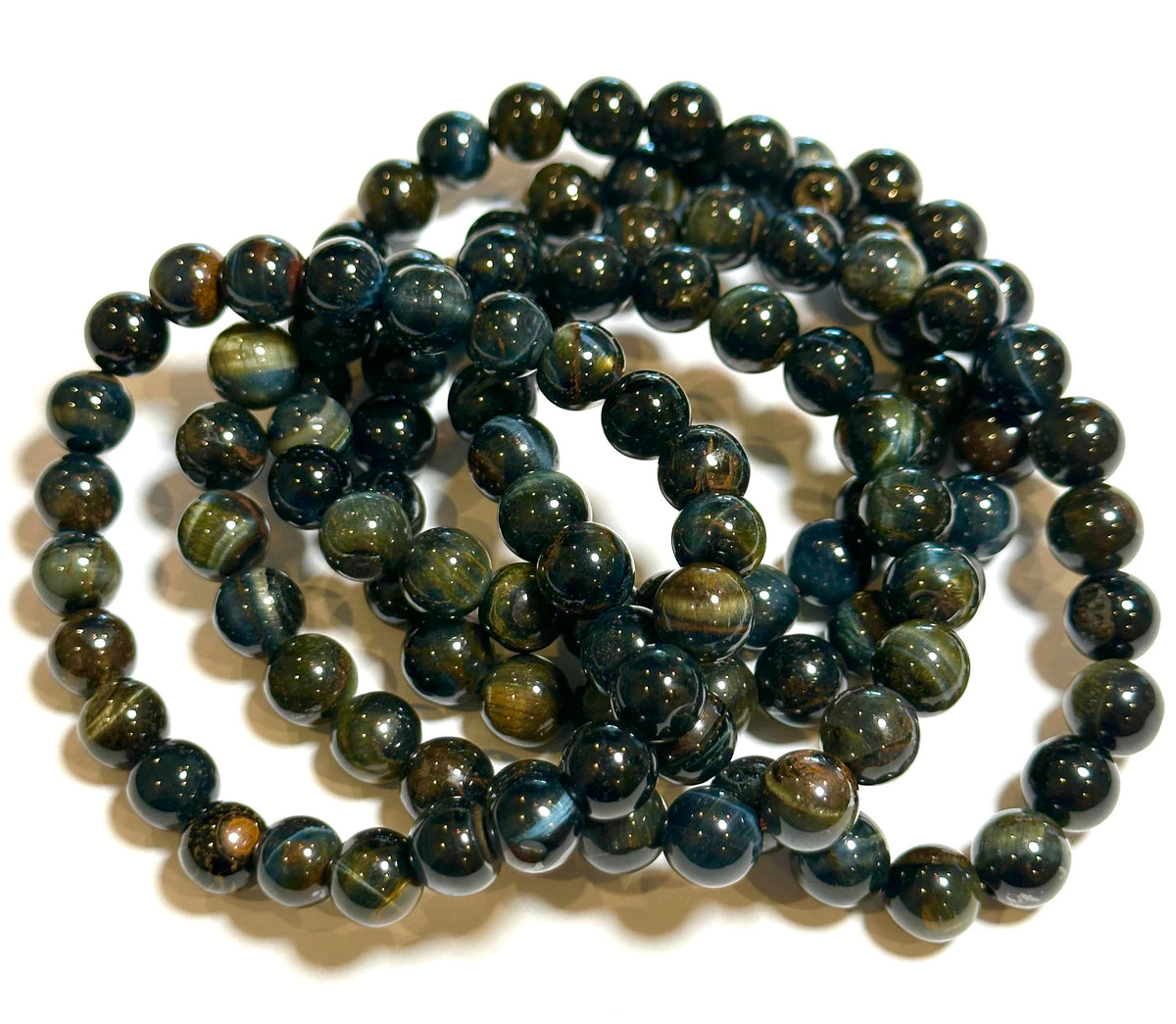 8 mm Blue Tiger Eye Mala Bracelet #MALA23