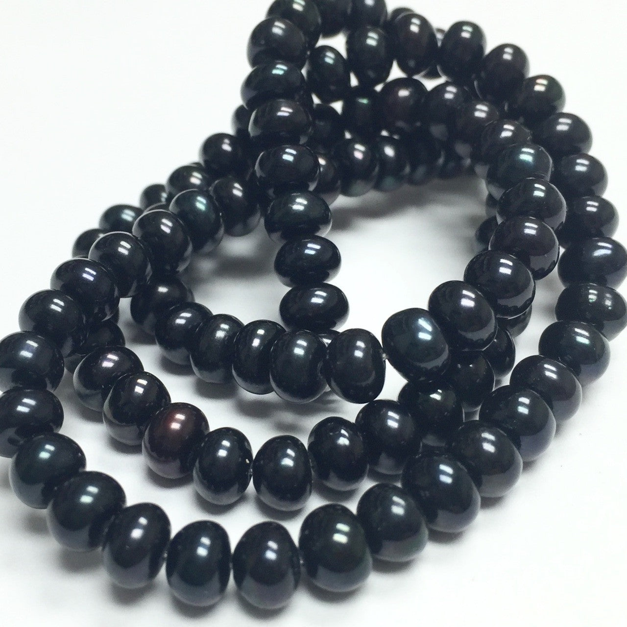 Freshwater Pearls - Black Center Drilled Beads