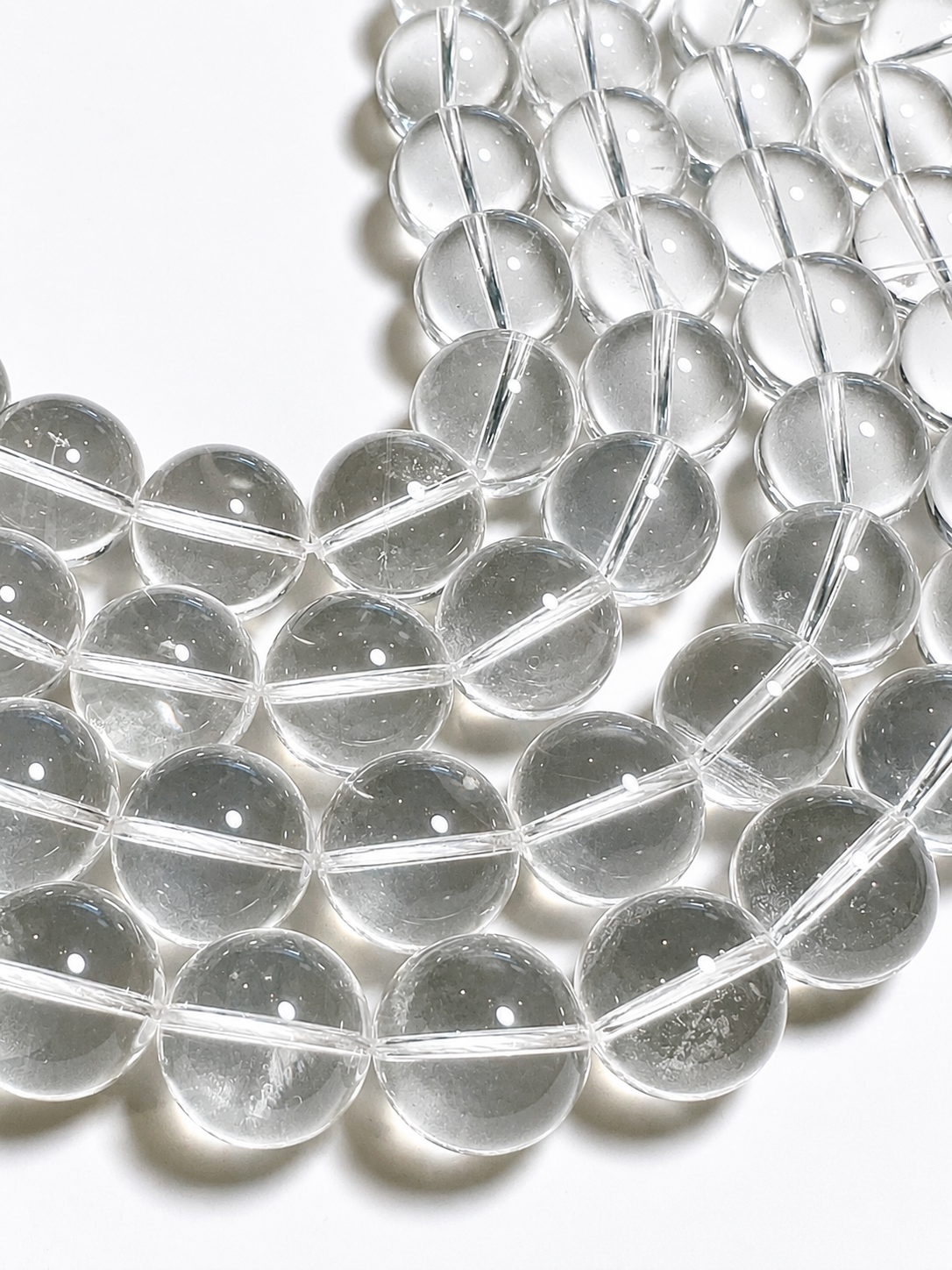 AA Grade Natural Quartz Crystal Round Beads 18mm with Phantoms #SP7929
