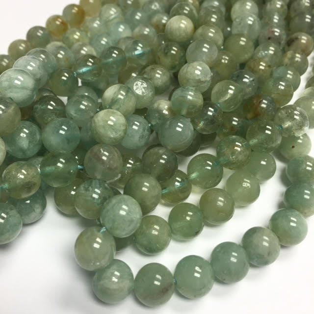 Aquamarine Round Beads 9mm